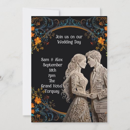 Bride & Groom Wedding Personalised Kaart (Voorkant)