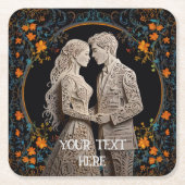 Bride & Groom Wedding Personalised  Kartonnen Onderzetters (Voorkant)