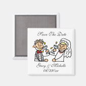 Bride Groom Wedding Reception Toast Save the Dates Magneet (Voorkant / Achterkant)