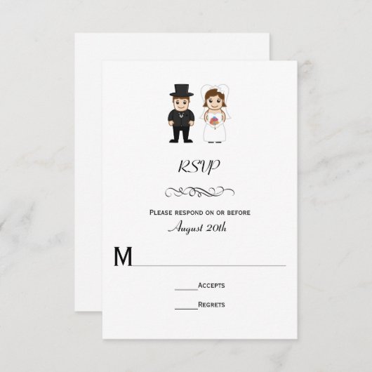 Bride & Groom - Wedding RSVP (Voorkant / Achterkant)