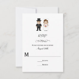 Bride & Groom - Wedding RSVP Kaartje