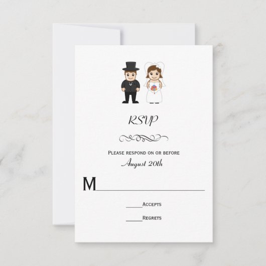 Bride & Groom - Wedding RSVP Kaartje (Voorkant)