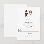 Bride & Groom - Wedding RSVP Kaartje (Voorkant / Achterkant)