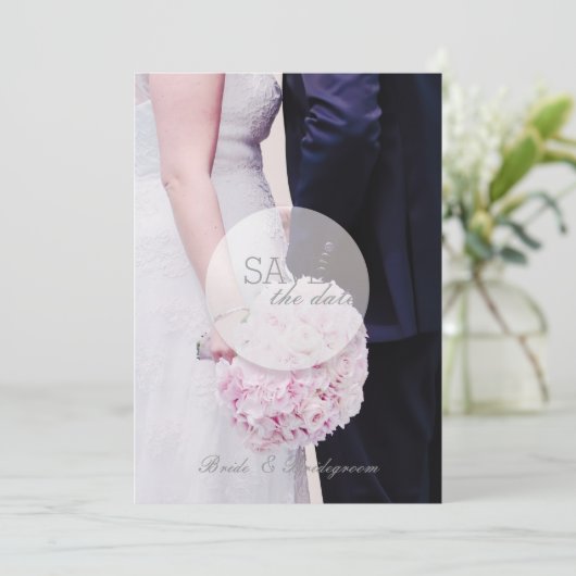 Bride & Groom Wedding Save The Date (Staand voorkant)