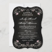 Bride Groom Wedding Skeletons Cemetery Love Invite Kaart (Achterkant)