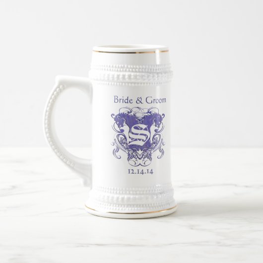 Bride & Groom Wedding Stein  Lions Bierpul (Links)