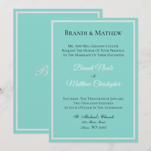 Bride & Groom Wedding Suite Elegant Ceremony (Voorkant / Achterkant)