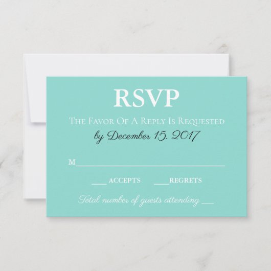 Bride & Groom Wedding Suite Traditioneel Blauwgroe RSVP Kaartje (Voorkant)