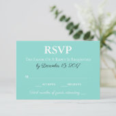 Bride & Groom Wedding Suite Traditioneel Blauwgroe RSVP Kaartje (Staand voorkant)
