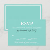 Bride & Groom Wedding Suite Traditioneel Blauwgroe RSVP Kaartje (Voorkant / Achterkant)