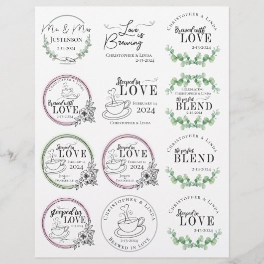 Bride Groom Wedding Tea Bag Favors (Voorkant)
