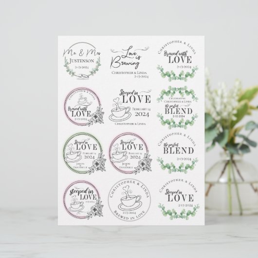 Bride Groom Wedding Tea Bag Favors (Staand voorkant)