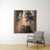 Bride Groom Wedding Tropical Sunset Custom Wandkleed (In Situ (horizontaal))