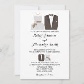 Bride & Groom Wedding Uitnodiging (Voorkant)