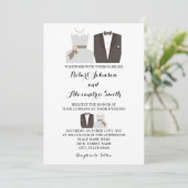 Bride & Groom Wedding Uitnodiging (Staand voorkant)