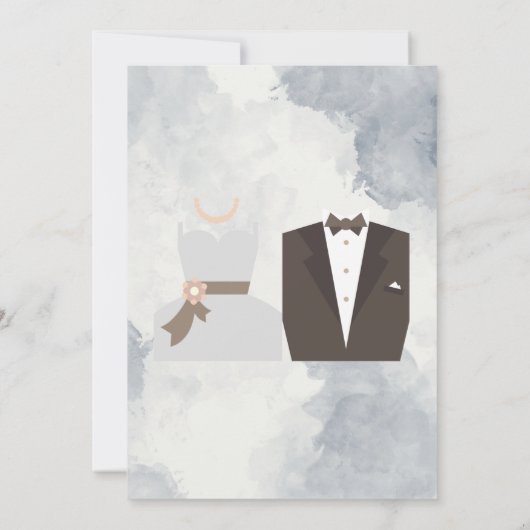 Bride & Groom Wedding Uitnodiging (Achterkant)