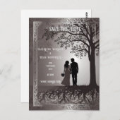 Bride & Groom Wedding Uitnodiging (Voorkant / Achterkant)