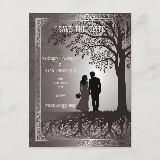 Bride & Groom Wedding Uitnodiging (Voorkant)