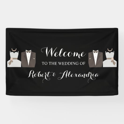 Bride & Groom Welcome Wedding Banner (Horizontaal)