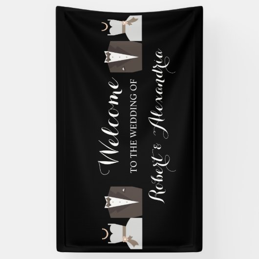 Bride & Groom Welcome Wedding Banner (Verticaal)