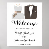 Bride & Groom Welcome Wedding Sign Poster (Voorkant)