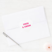 Bride & Groom White Conversation Heart Hart Sticker (Envelop)
