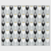 Bride & Groom Wineglasses Wrapping Paper Cadeaupapier (Vlak)