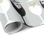 Bride & Groom Wineglasses Wrapping Paper Cadeaupapier (Rol Hoek)
