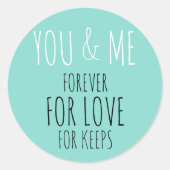 Bride Groom You & Me Wedding Suite Shower Ronde Sticker (Voorkant)