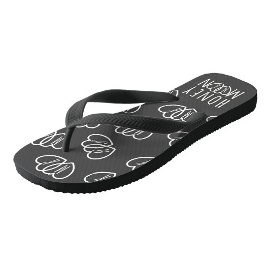 Bride Heart Monogram Honeymoon Teenslippers (Schuin)