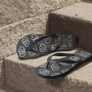 Bride Heart Monogram Honeymoon Teenslippers