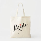 Bride Heart Wedding Vrijgezellenfeest Elegant Canv Tote Bag (Voorkant)