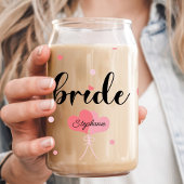 Bride Hearts Aangepaste Naam Trouwen Blikvorm Glas