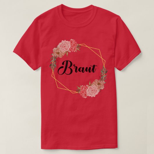Bride Hen Party Floral Wreath Team Bride Marriage  T-shirt (Design voorkant)