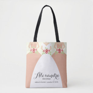 Bride & Her Bridesmaids Wedding Party Tas (blush)
