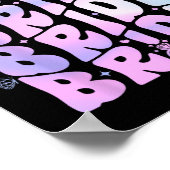 Bride I Do Crew Retro Groovy vrijgezellenfeest Poster (Hoek)