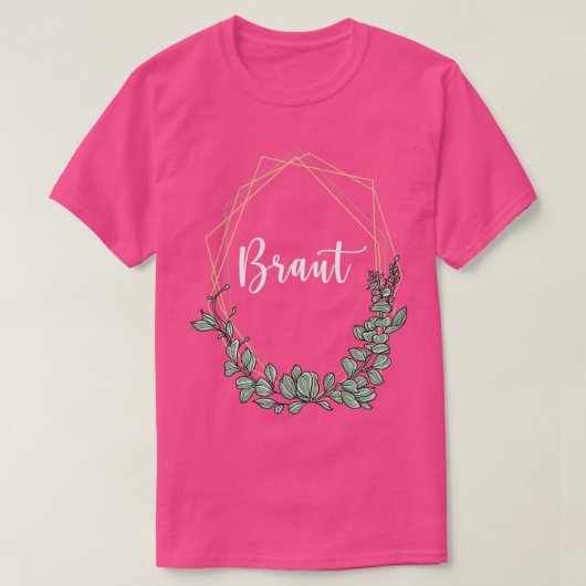 Bride I floral wreatous trouwboho style eucalyptu T-shirt (Design voorkant)