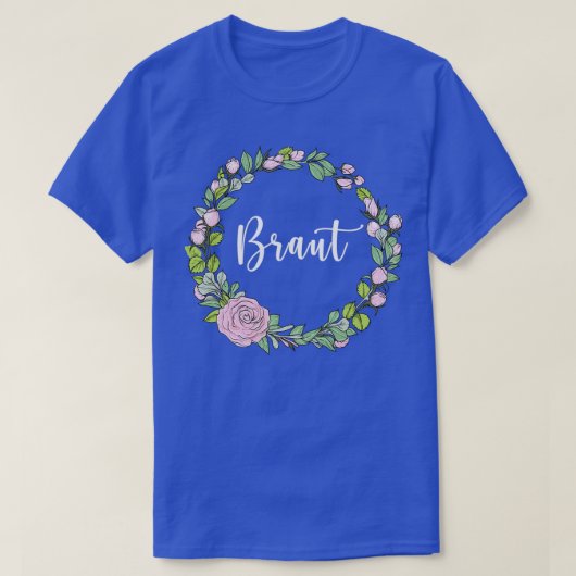Bride I floral wreatous trouwboho style eucalyptu T-shirt (Design voorkant)