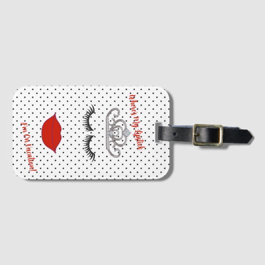 BRIDE I wil mijn lipstick Tiara PartyTravel Bagagelabel (Voorkant (horizontaal))