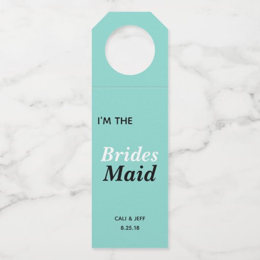 BRIDE I'm The Bridesmaid Bridal Party Name Flessenhanger (Voorkant)