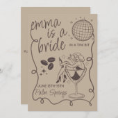 Bride in a Tini Bit Bachelorette Nodig Sjabloon ui Kaart (Voorkant / Achterkant)