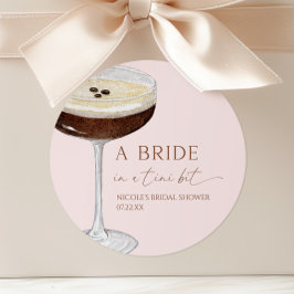 Bride In A Tini Bit Expresso Martini Bridal Shower Ronde Sticker