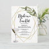 'Bride in a Tini Bit' Martini Meidenavakfeestje Kaart (Staand voorkant)