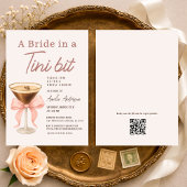 Bride in a Tini Bit QR Code Bridal Shower Kaart