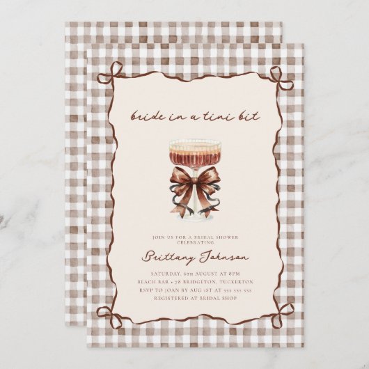 Bride in a Tini Bit Rustic Bridal Shower Kaart (Voorkant / Achterkant)
