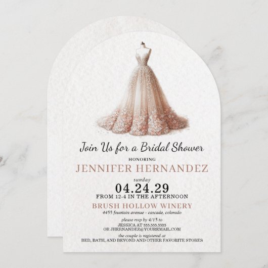 Bride in Bloom Peach Blush Bridal Shower Kaart (Voorkant / Achterkant)