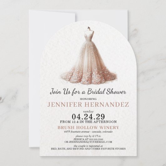 Bride in Bloom Peach Blush Bridal Shower Kaart (Voorkant)