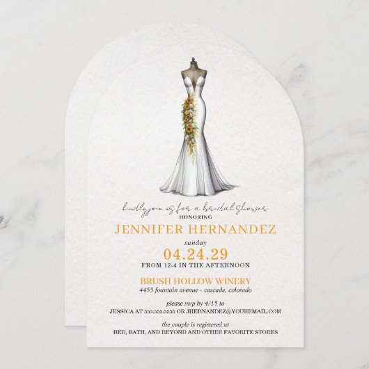 Bride in Bloom Sunflowers Bridal Shower Kaart (Voorkant / Achterkant)