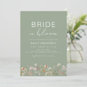 Bride in Bloom Wildflower Bridal Shower Kaart (Staand voorkant)