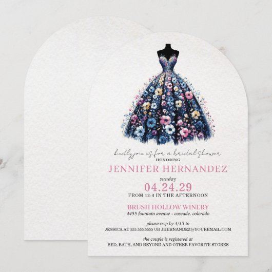 Bride in Bloom Wildflowers Bridal Shower Kaart (Voorkant / Achterkant)